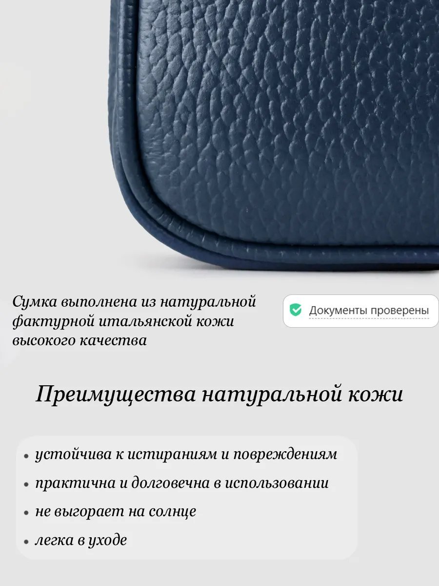Сумка кросс-боди Barsalini Land натуральная кожа синий