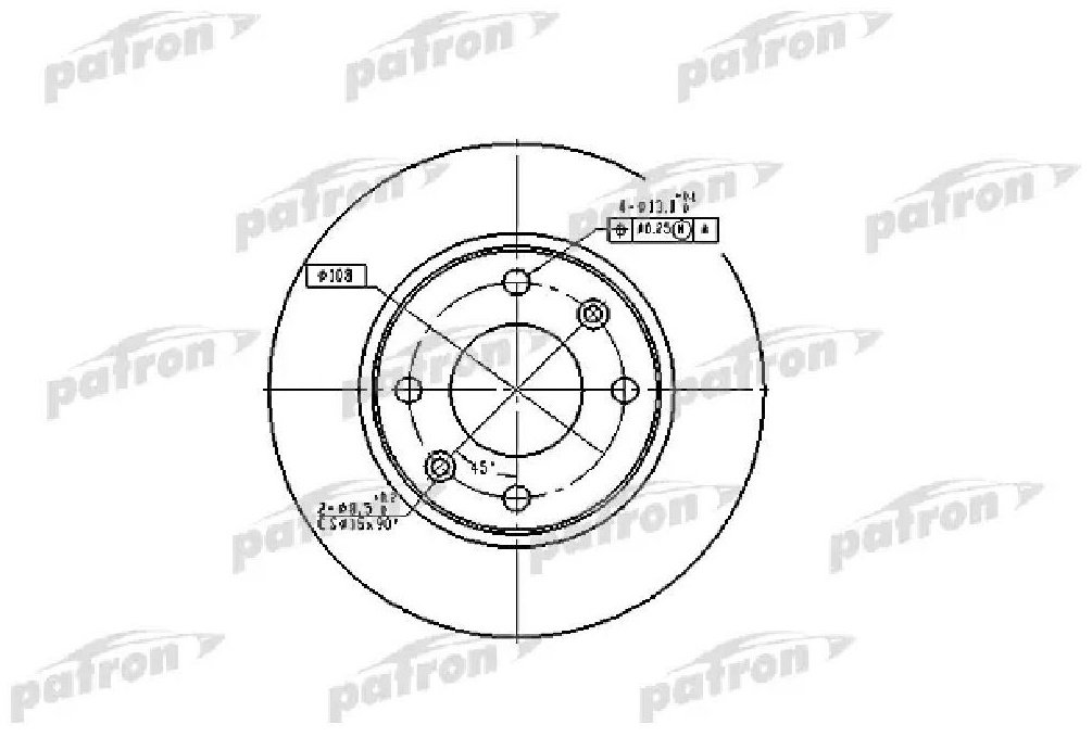 Диск тормозной передн CITROEN: XSARA 97-05, XSARA купе 98-05, PEUGEOT: 206 SW 02-, 206 хечбэк 98-, 306 94-01, 306 хечбэк 93-0