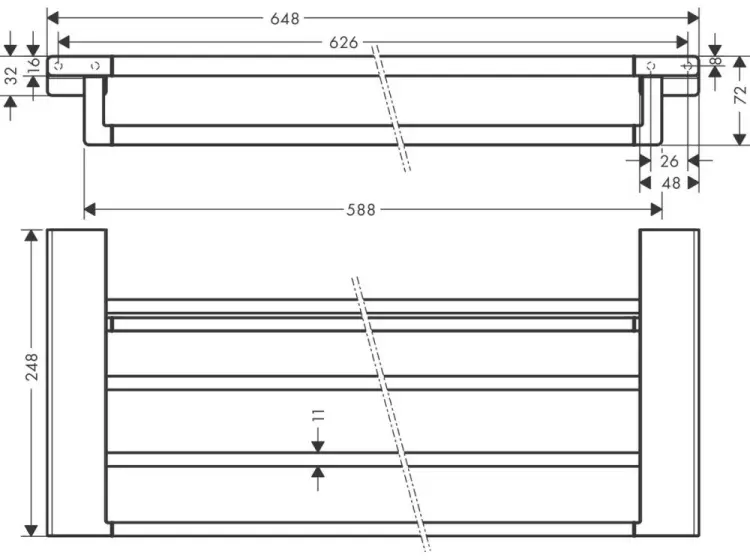 Hansgrohe полка AddStoris 41751340 1 шт, металл