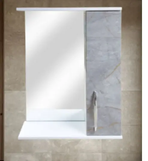 Шкаф зеркальный навесной KABINKA.KZ Мрамор Византийский, 60x15x70 см, серый купить,NaN