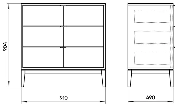 Комод Ellipse Fjord, 91x49x90.4 см, белый