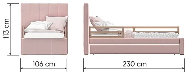 Кровать подростковая Ellipse Cosy, 90x200 см, бирюзовый
