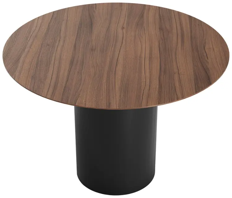 Обеденный стол Ellipse Type, 110х110x75 см, МДФ, черный, коричневый