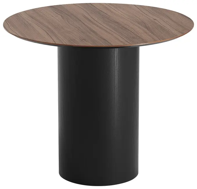 Обеденный стол Ellipse Type, 90х90x75 см, МДФ, черный, темно-коричневый