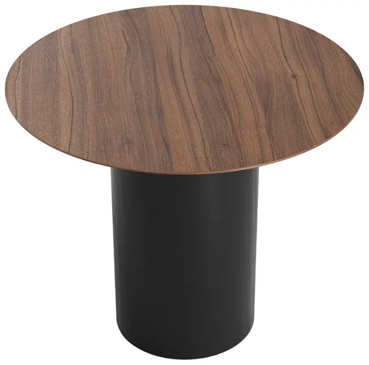 Обеденный стол Ellipse Type, 90х90x75 см, МДФ, черный, темно-коричневый