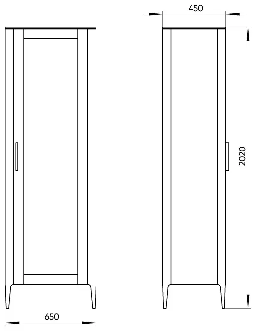 Шкаф-витрина Ellipse напольный Type 202х65х45 см