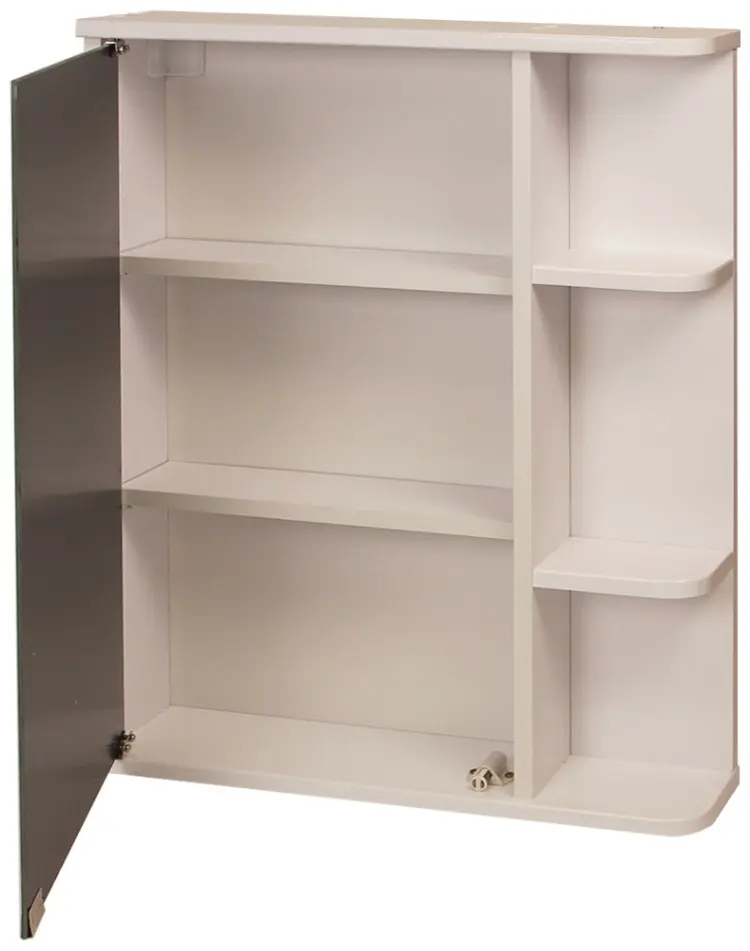 Шкаф зеркальный навесной KABINKA.KZ А-55 прав. PREMIUM , 55x12x70 см, белый купить,NaN