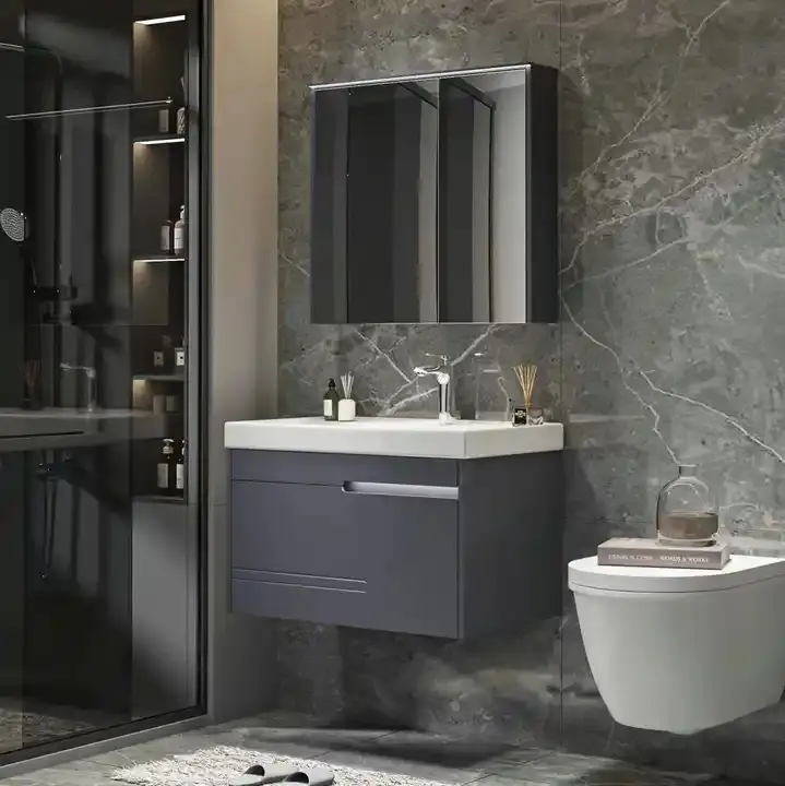 Комплект для ванной Cerutti SPA OGLIO 120 (тумба под раковину, зеркало, раковина) серый