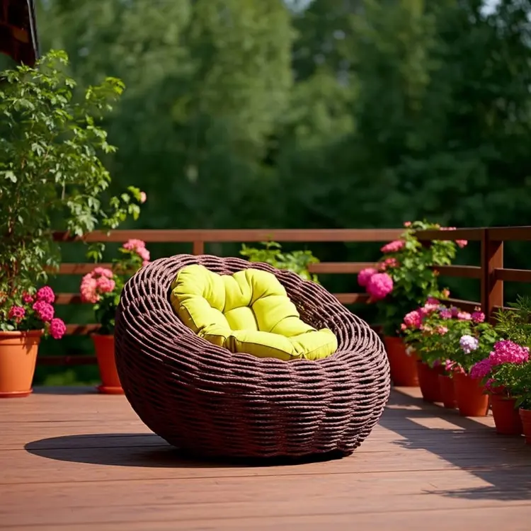 Кресло DeckWood Nest бежевый купить,NaN