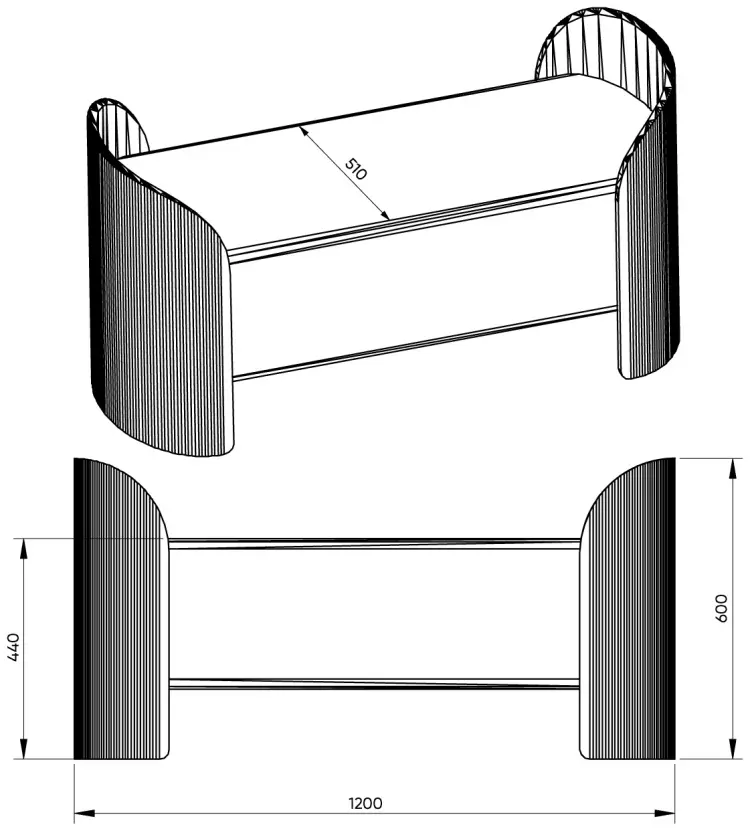 Банкетка Ellipse Lagom, 120x51x60 см, коричневый, терракотовый