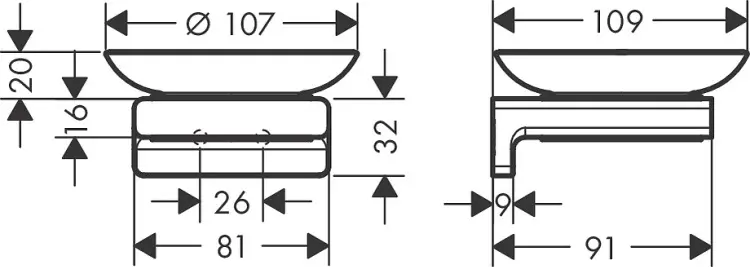 Hansgrohe мыльница AddStoris 41746140 1 шт, металл, стекло
