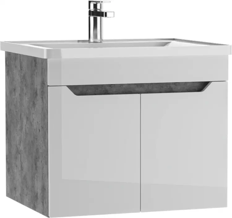 Тумба с раковиной KABINKA.KZ Адай, 57x47x46.6 см, серый