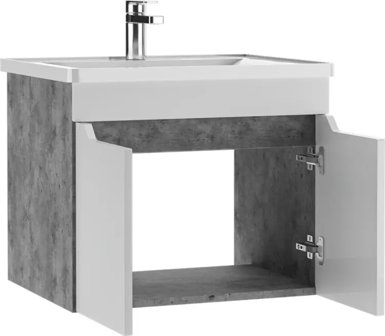 Тумба с раковиной KABINKA.KZ Адай, 57x47x46.6 см, серый