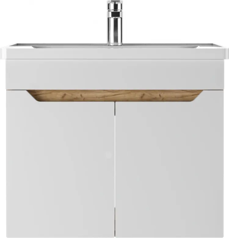Тумба с раковиной KABINKA.KZ Адай, 57x47x46.6 см, белый, коричневый купить,NaN