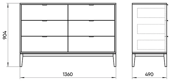 Комод Ellipse Fjord, 136x49x90.4 см, темно-серый