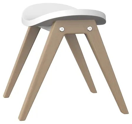 Детский табурет Ellipse Classic, массив дерева, 37.8x29x24.8 см, белый