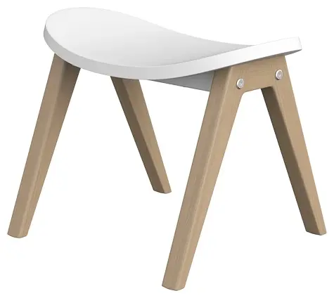 Детский табурет Ellipse Classic, массив дерева, 37.8x29x24.8 см, белый