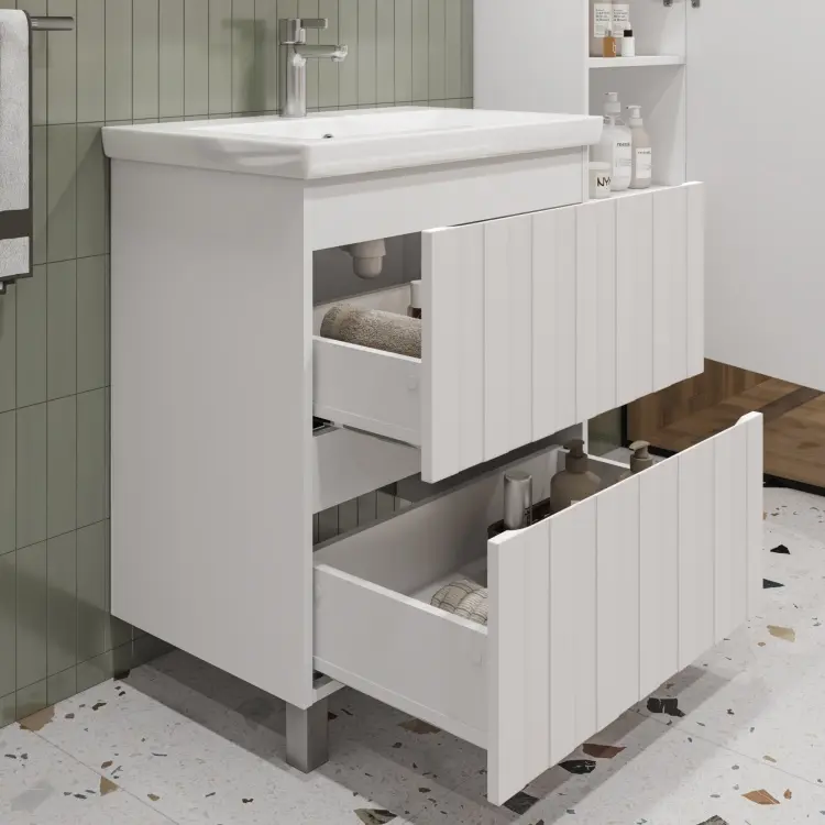 Тумба с раковиной KABINKA.KZ Neo 700-0-2, 66.4x80x44.6 см, белый купить,NaN