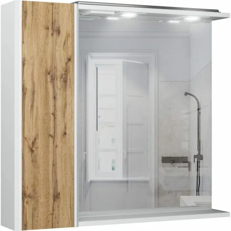Шкаф зеркальный навесной KABINKA.KZ DU1509HZ, 80x15.2x72 см, коричневый купить,NaN
