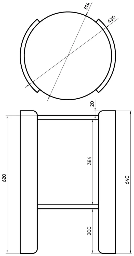 Журнальный столик Ellipse Lagom, 43х43x64 см, коричневый, белый