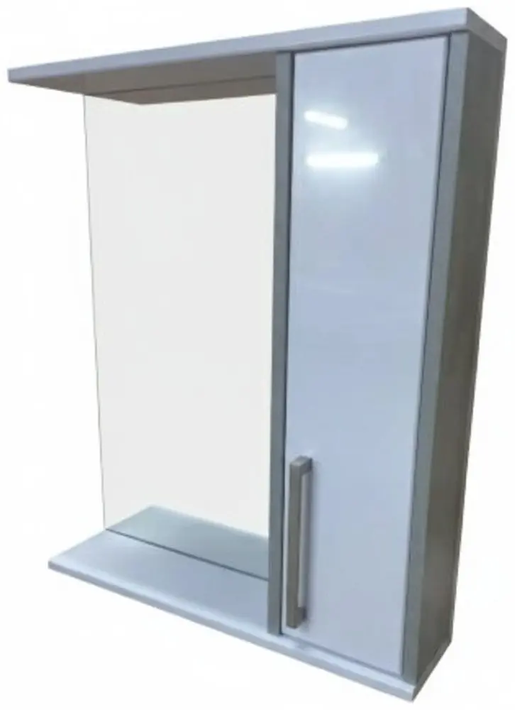 Шкаф зеркальный навесной KABINKA.KZ Дуэт 50, 50x15x70 см, белый, серый