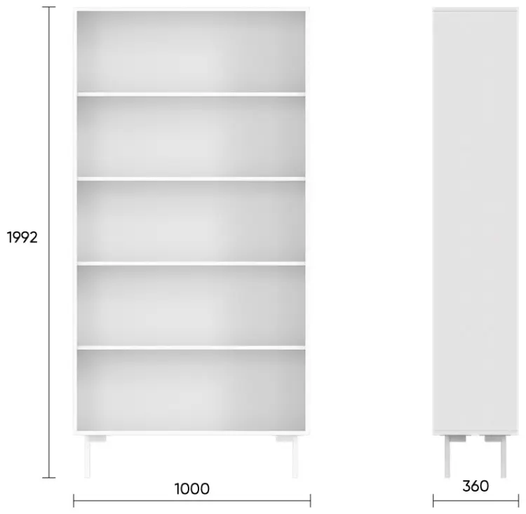Стеллаж напольный Ellipse Hub, 100x36x199.2 см, белый