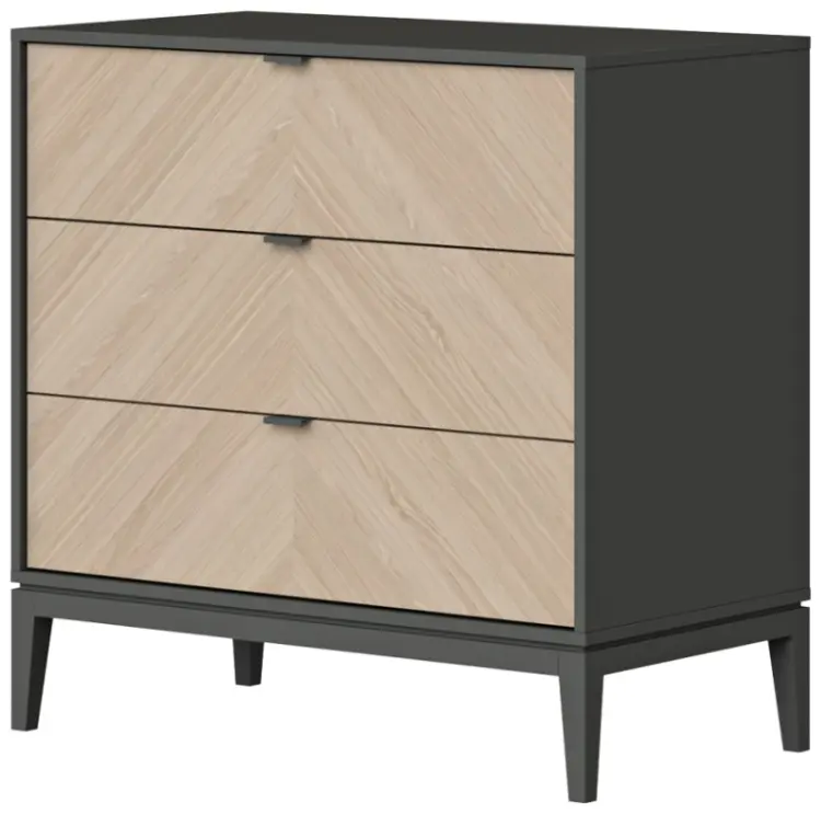 Комод Ellipse Fjord, 91x49x90.4 см, серый, коричневый