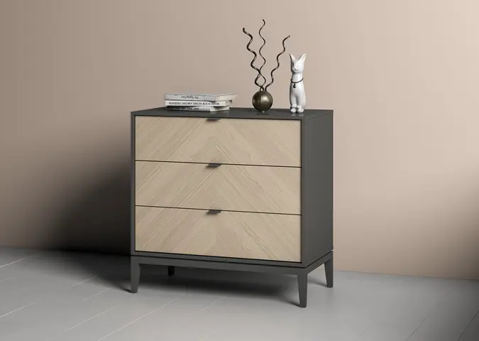 Комод Ellipse Fjord, 91x49x90.4 см, серый, коричневый