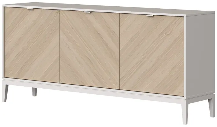 ТВ-тумба напольная Ellipse Fjord, 182x82x42 см, белый, коричневый
