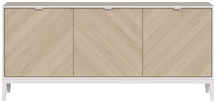 ТВ-тумба напольная Ellipse Fjord, 182x82x42 см, белый, коричневый