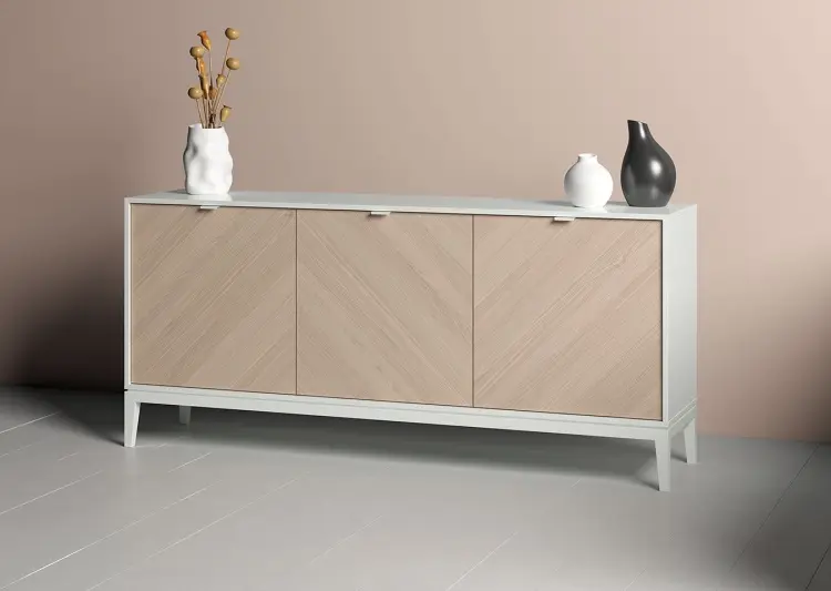 ТВ-тумба напольная Ellipse Fjord, 182x82x42 см, белый, коричневый