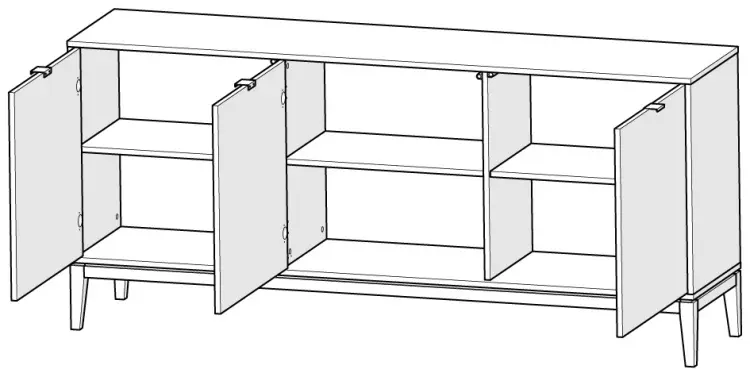 ТВ-тумба напольная Ellipse Fjord, 182x82x42 см, белый, коричневый