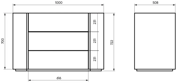 Комод Ellipse Lagom, 100x51x73 см, серый, бежевый