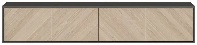 ТВ-тумба навесная Ellipse Fjord, 206.4x39.8x40.5 см, темно-серый