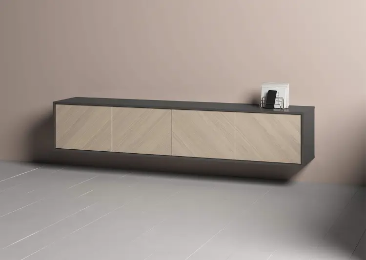 ТВ-тумба навесная Ellipse Fjord, 206.4x39.8x40.5 см, темно-серый