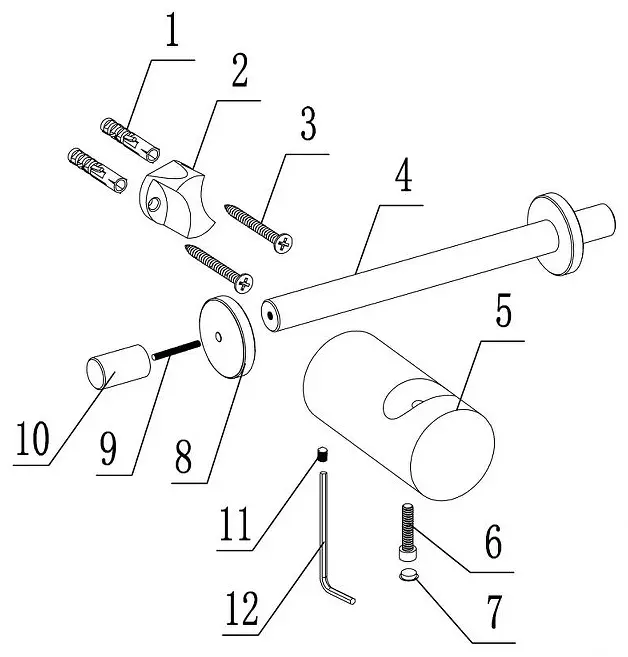 Abber крючок Osten 316 AA1852BST 1 шт, нержавеющая сталь
