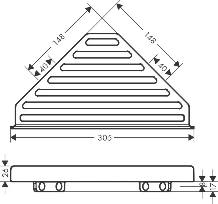 Hansgrohe полка AddStoris 41741700 1 шт, металл