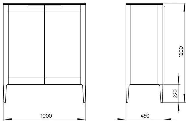 Стеллаж напольный Ellipse Type, 100x45x120 см, темно-серый