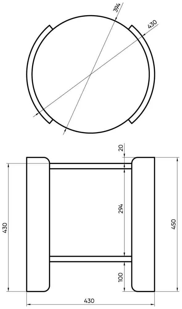 Журнальный столик Ellipse Lagom, 43х43x45 см, коричневый