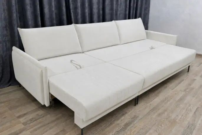 Диван Аврора, 215х110 см, обивка микровелюр, белый купить,NaN