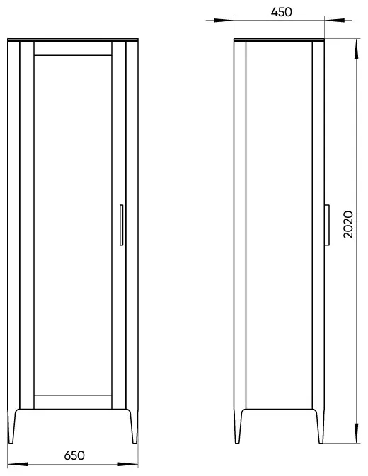 Стеллаж напольный Ellipse Type, 65x45x202 см, серый, бежевый