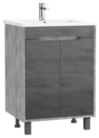 Тумба с раковиной KABINKA.KZ Байтерек, 57x79x46.6 см, серый