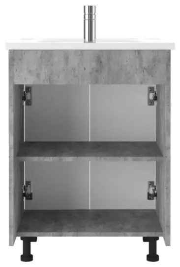 Тумба с раковиной KABINKA.KZ Байтерек, 57x79x46.6 см, серый
