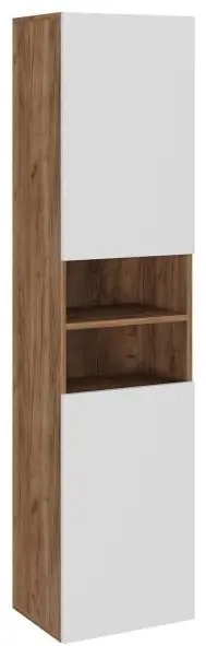 Шкаф-пенал навесной KABINKA.KZ Амали, 40x27x160 см, белый, коричневый купить,NaN