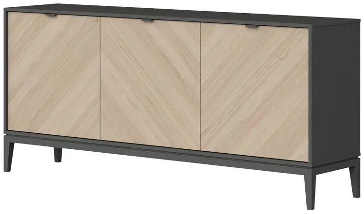 ТВ-тумба напольная Ellipse Fjord, 182x82x42 см, темно-серый