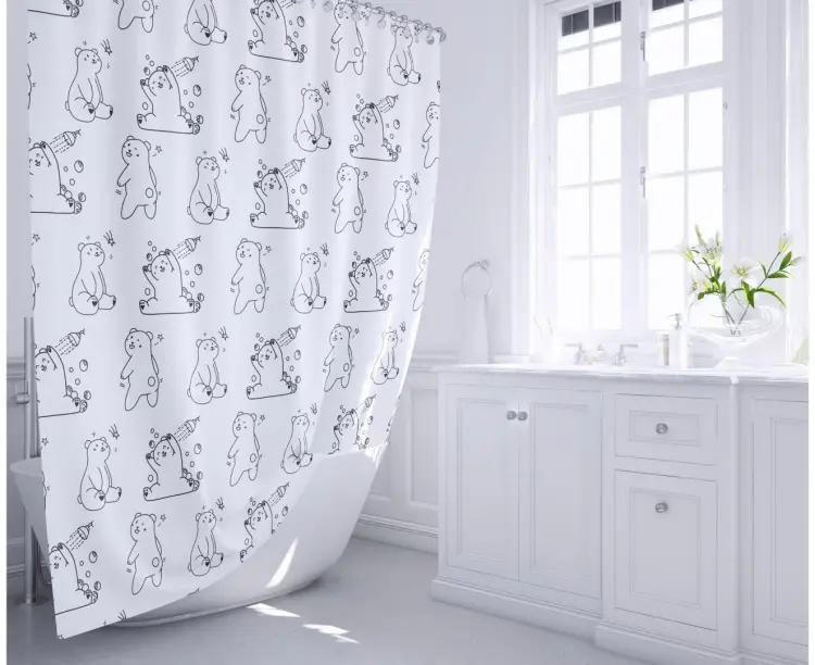 Штора FIXSEN Wash FX-1505 180x200 белый, полиэстер