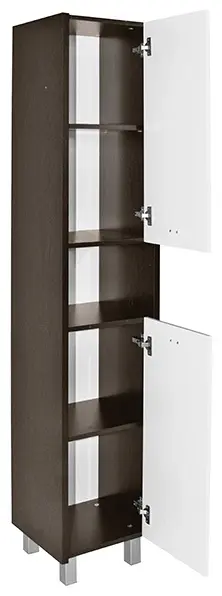 Шкаф-пенал напольный Mixline Боско, 35x32x186 см, белый, коричневый купить,NaN