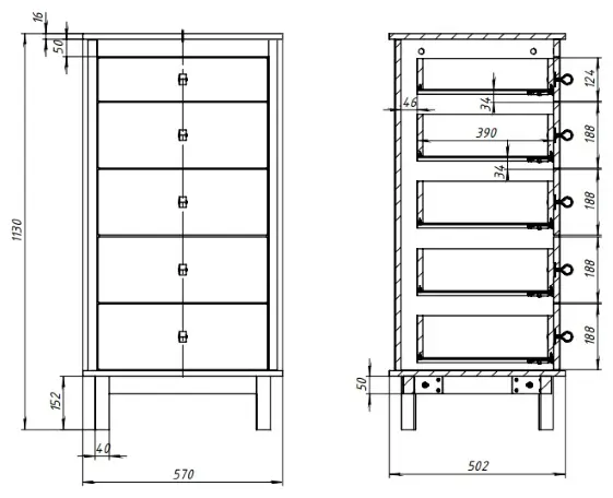 Детский комод Ellipse Classic, 57x50.2x113 см, белый купить,NaN