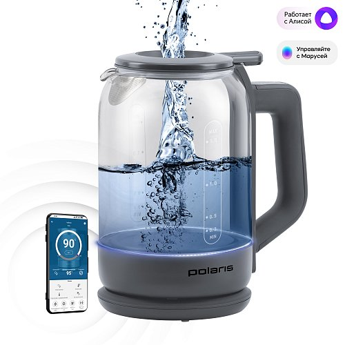 Электрочайник Polaris PWK 1720CGLD WIFI IQ Home 1.5 л серый