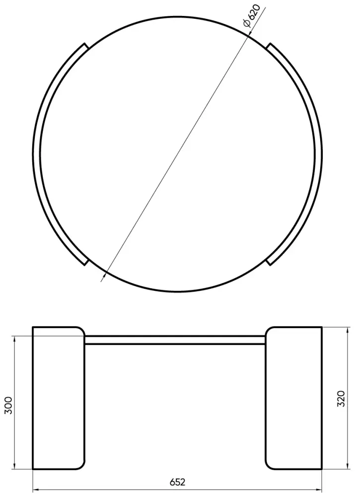 Журнальный столик Ellipse Lagom, 65х65x32 см, коричневый, белый